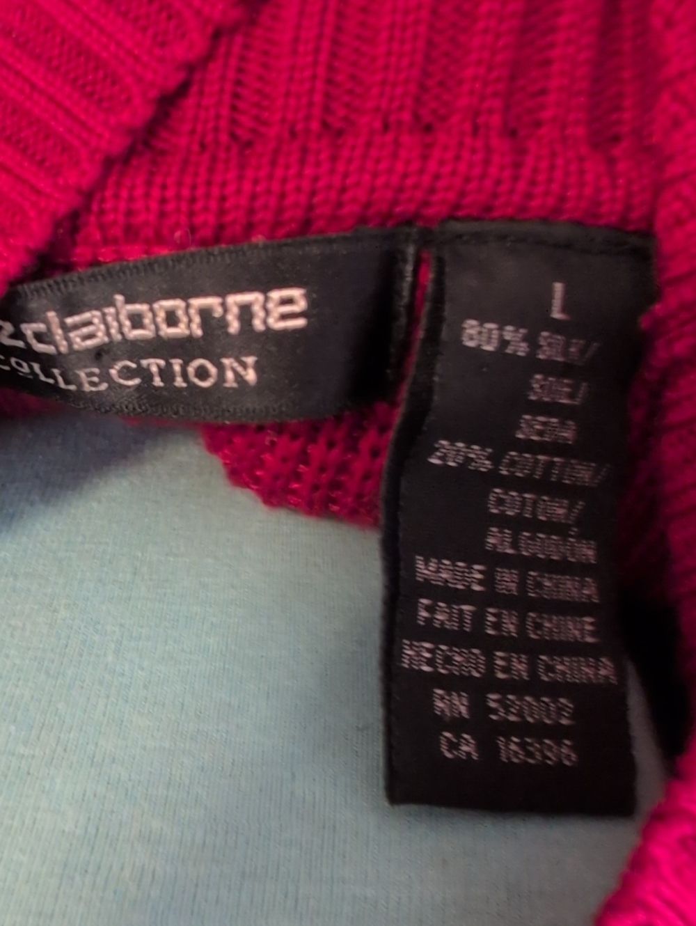 Silk Red Mock Neck Ribbed Pullover - Picture 3 of 5